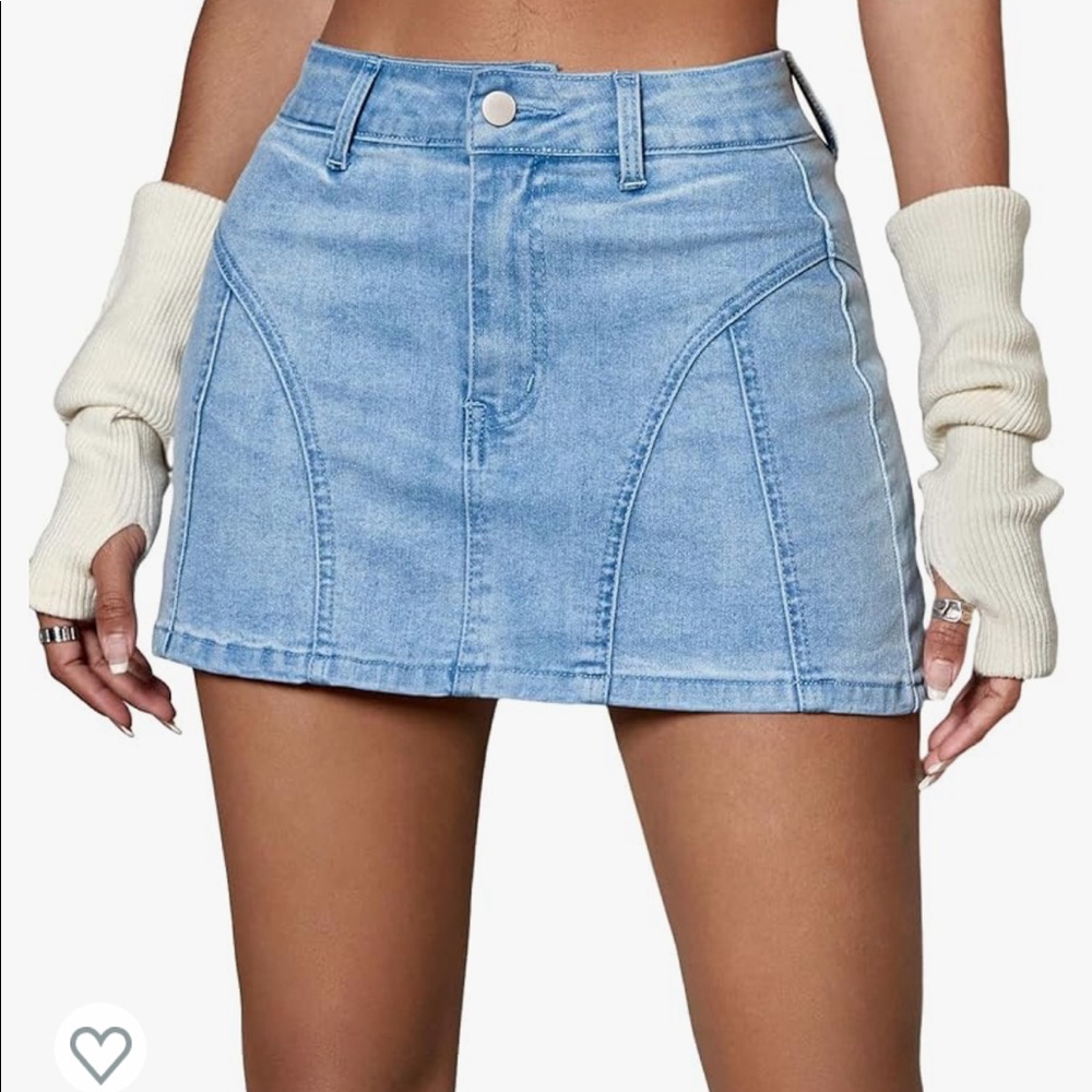 Y2K Skirt Low Rise Mini Bodycon Denim Jean Skirt
